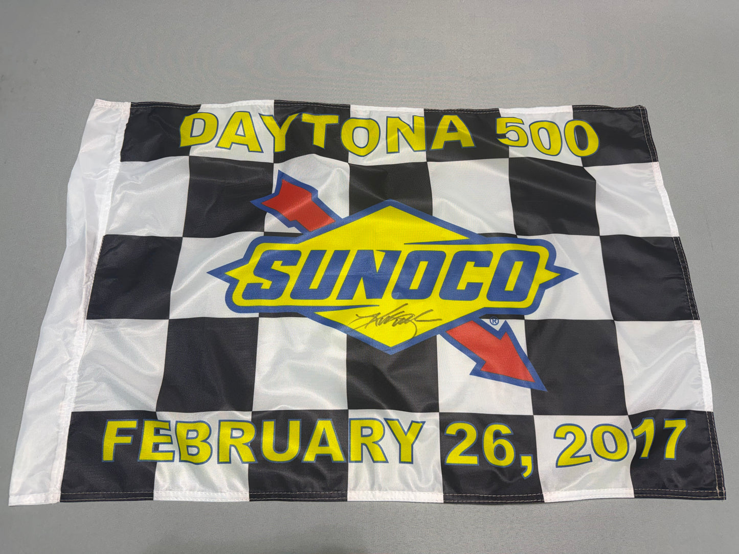 Kurt Busch #41 2017 Daytona 500 Nascar Autographed Victory Lane Checkered Flag
