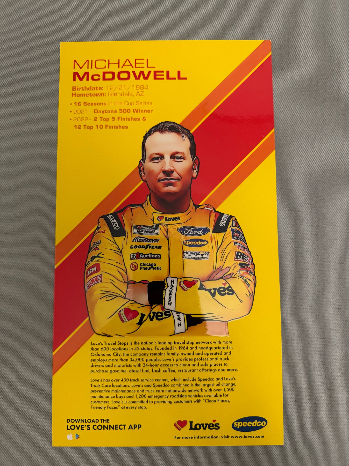 Michael McDowell #34 2023 Loves Truck Stop Nascar Hero Card