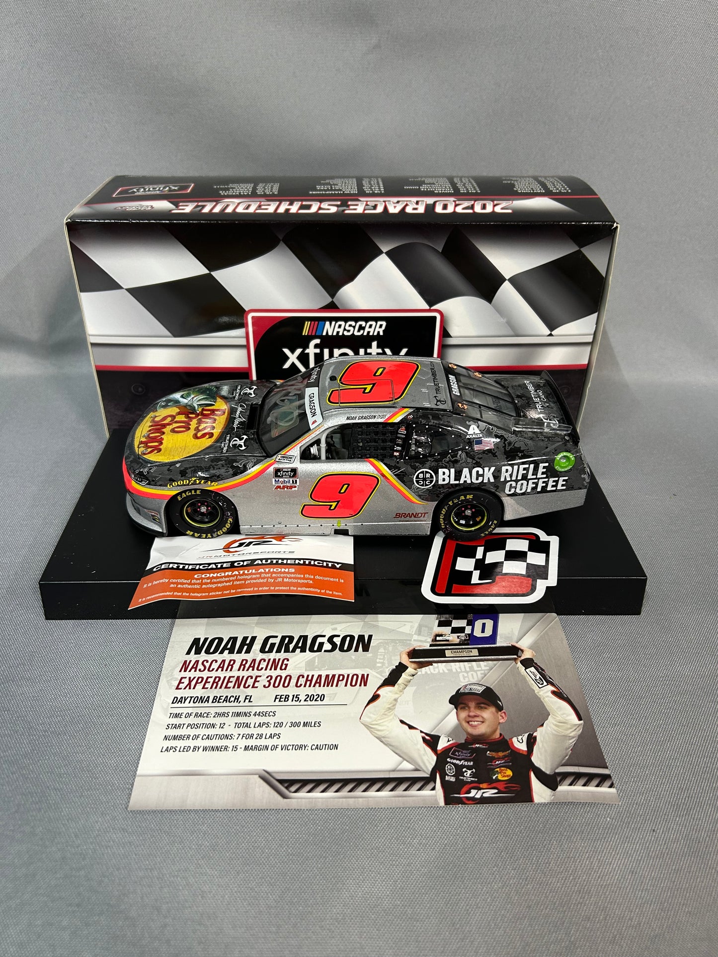 Noah Gragson #9 2020 Autographed Bass Pro Daytona Win Nascar Diecast