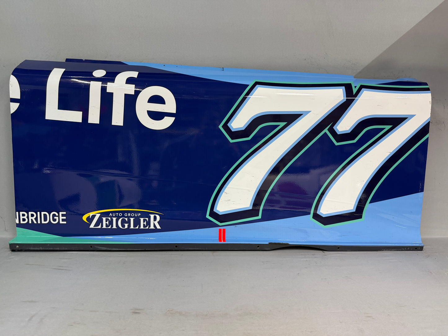 Carson Hocevar #77 2025 New Hampshire Delaware Life Nascar Door Panel