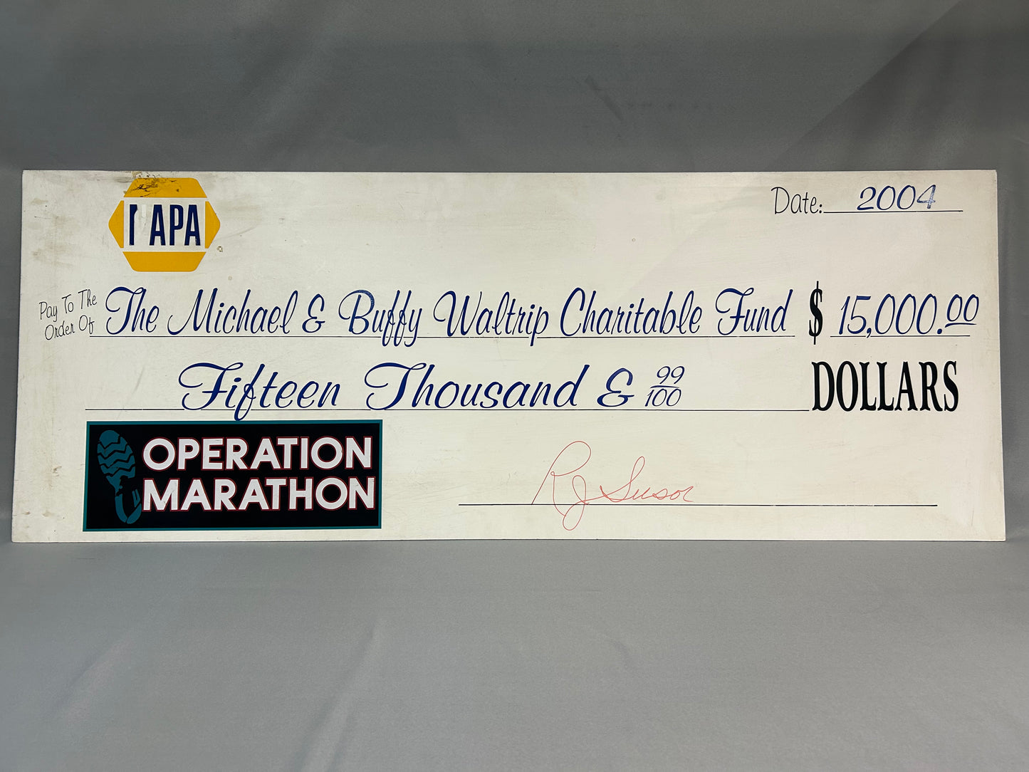 Michael Waltrip Charitable Fund Nascar Check