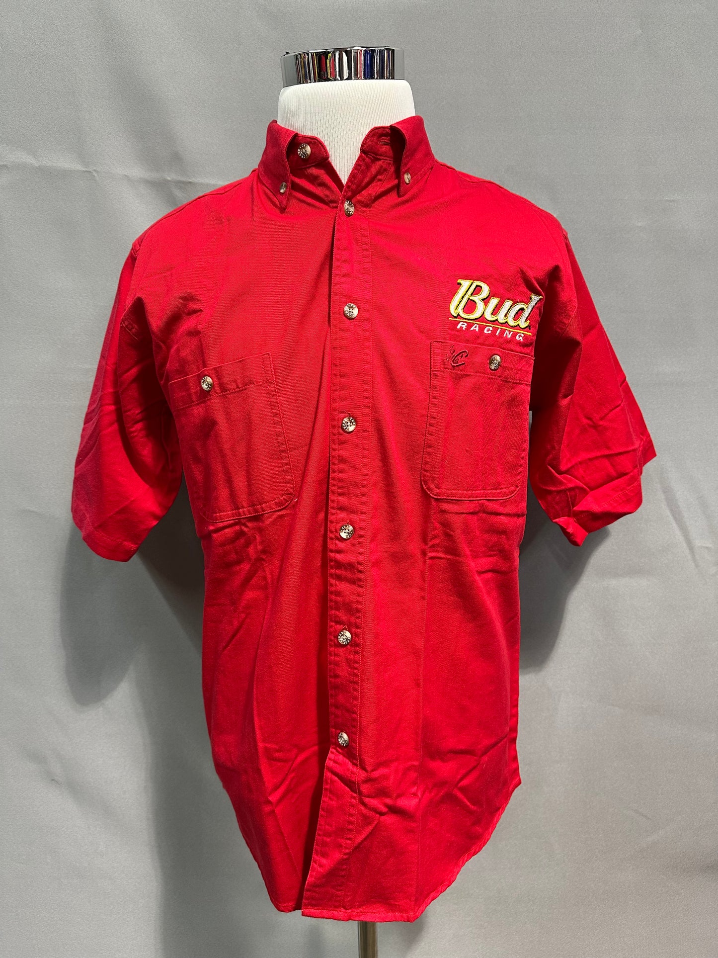 Dale Earnhardt Jr Bud Racing Nascar Team Issued Button Up Shirt Size Medium