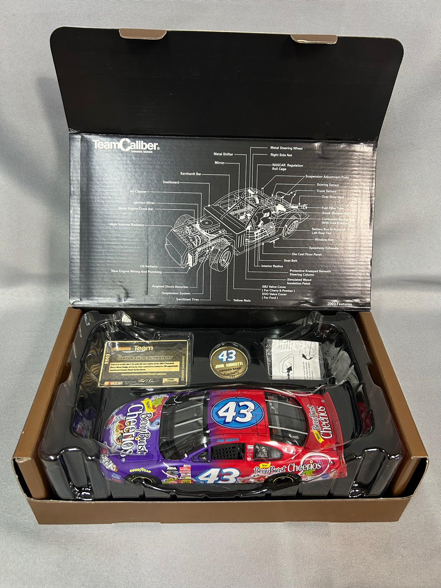 John Andretti #43 2003 Cheerios Berry Burst Owners Bank Nascar Diecast