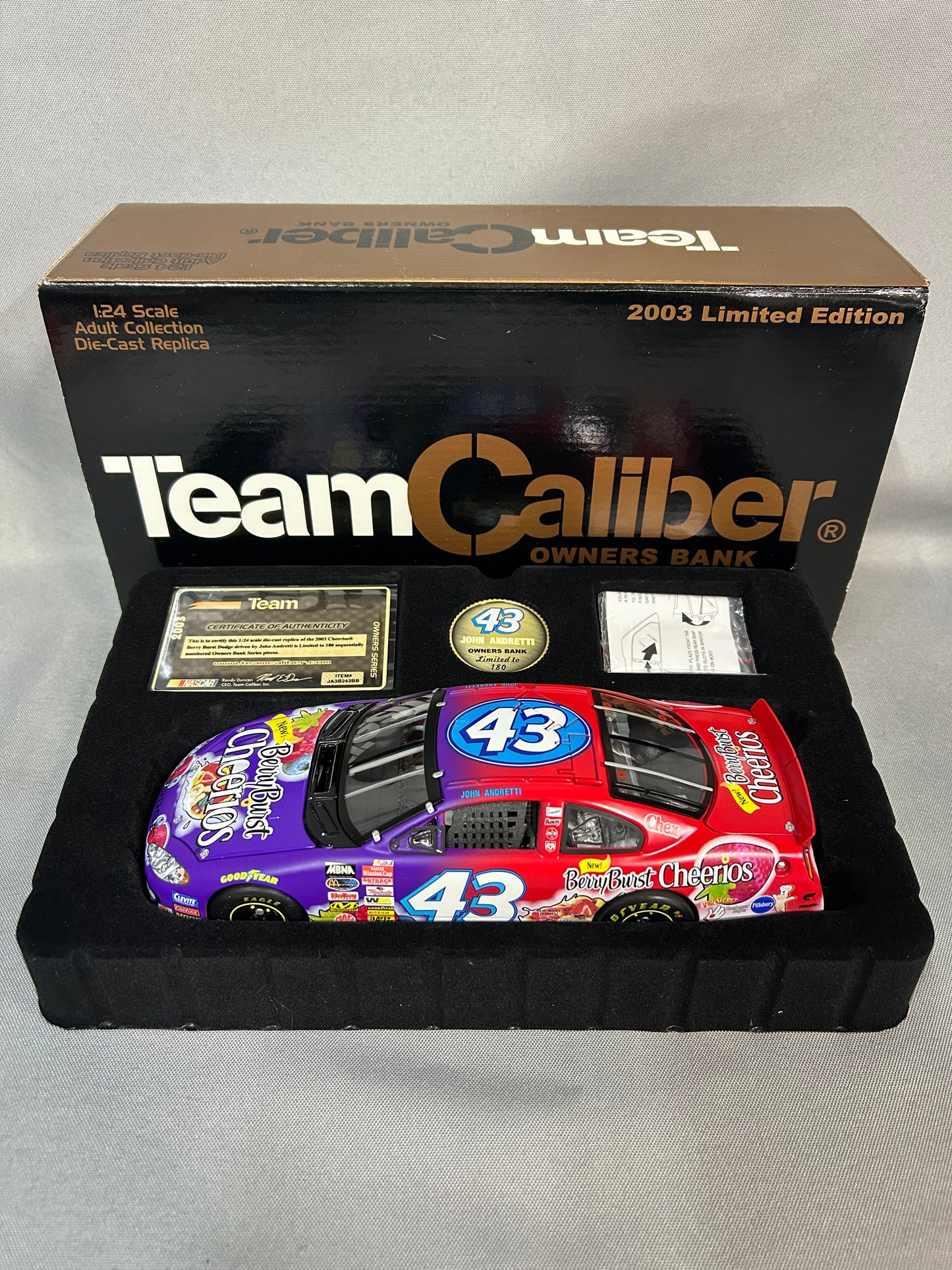 John Andretti #43 2003 Cheerios Berry Burst Owners Bank Nascar Diecast
