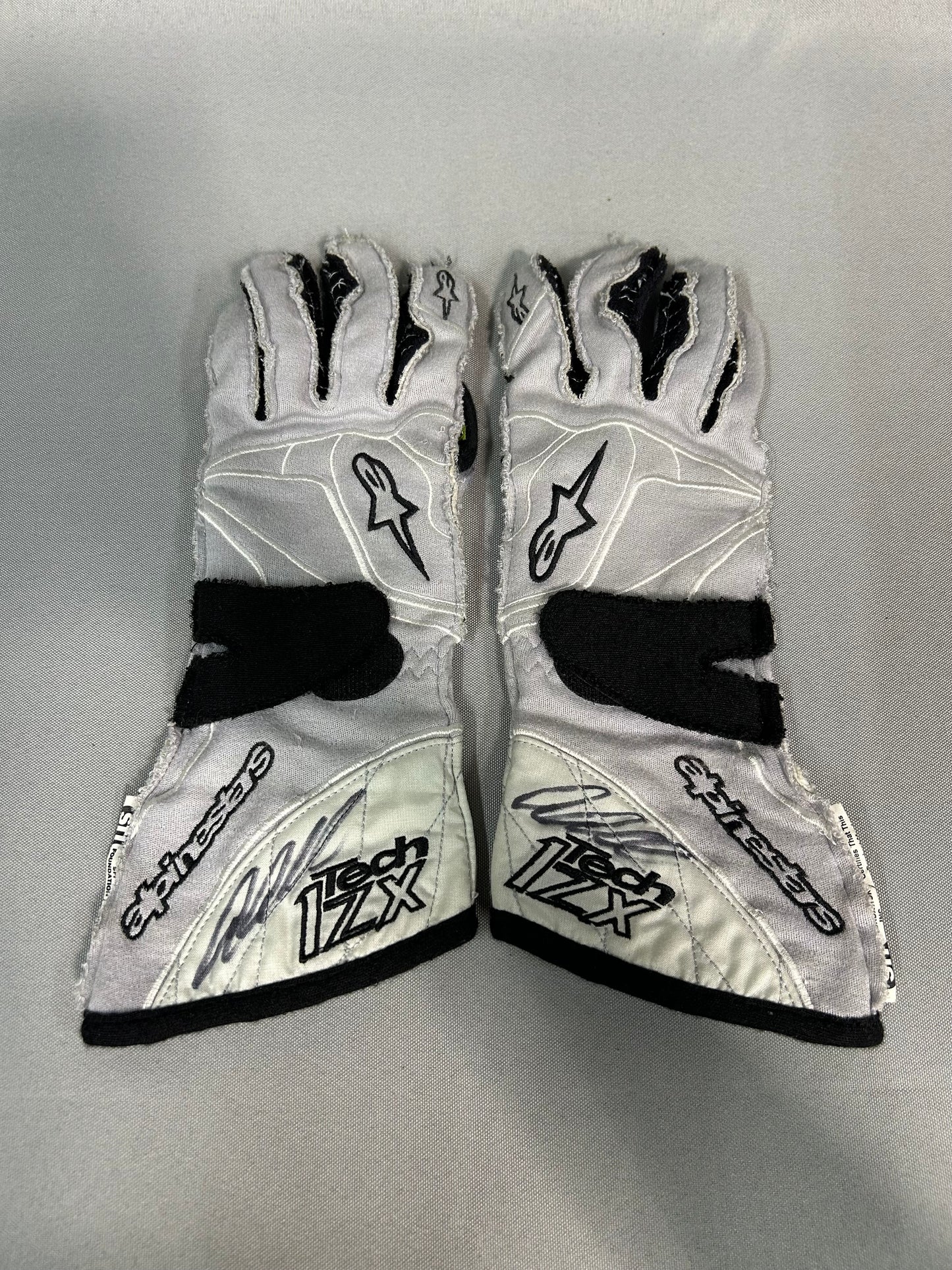 Aric Almirola #43 Autographed Alpine Stars Nascar Driver Gloves
