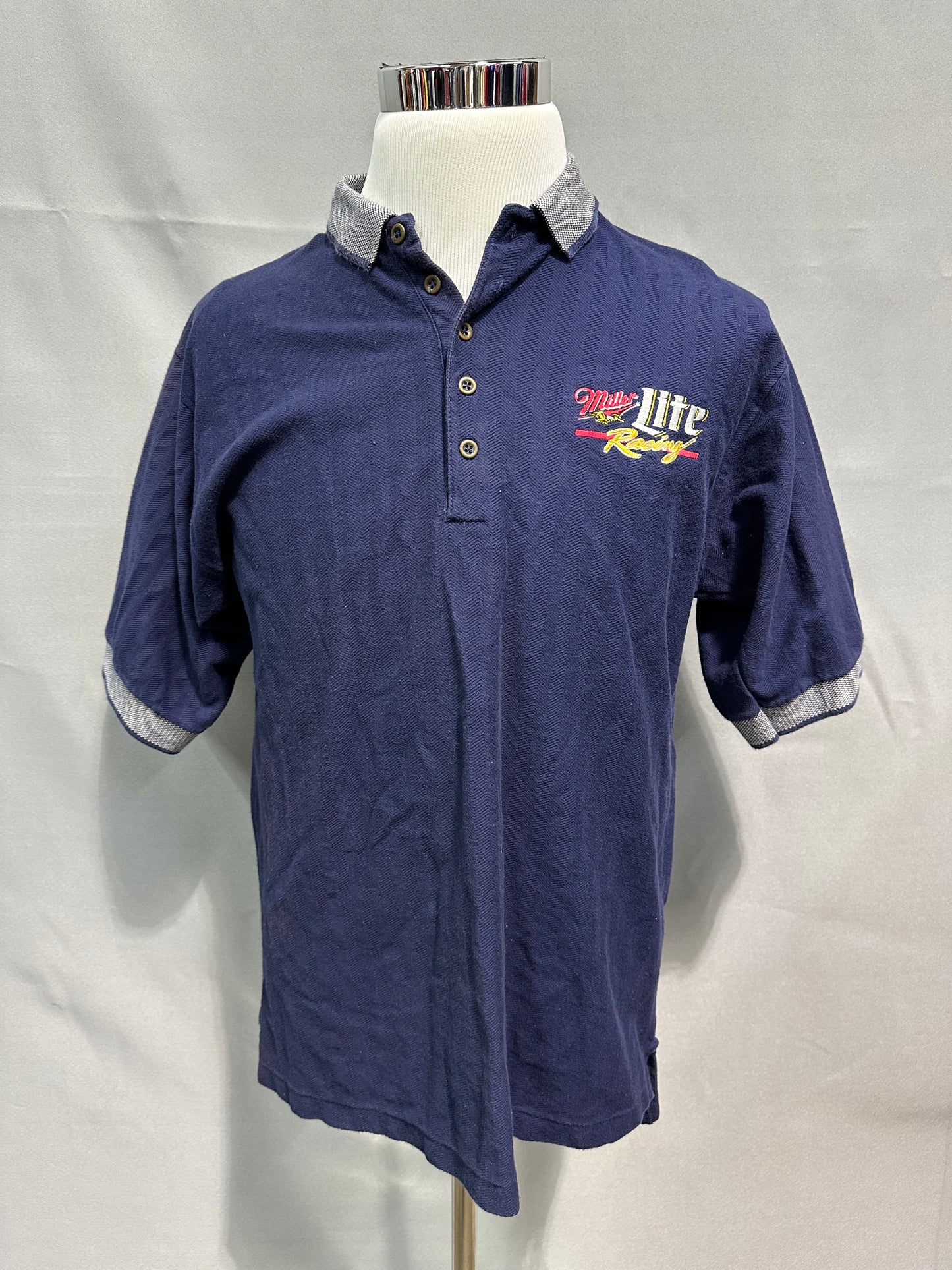 Rusty Wallace #2 Miller Lite Nascar Team Issued Polo Shirt Size Large