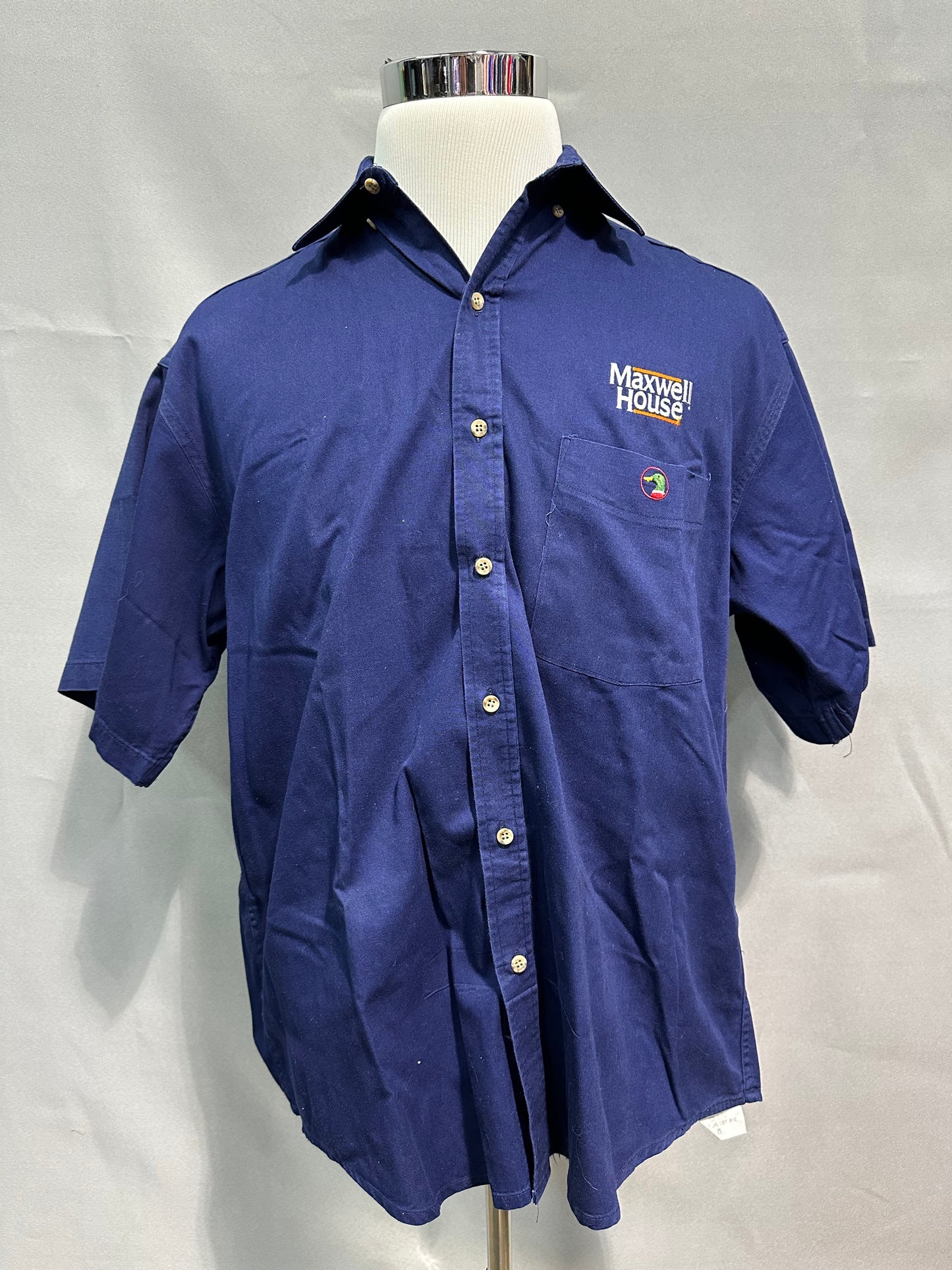 Bobby Labonte #22 Maxwell House Nascar Team Issued Button Up Shirt Size Medium