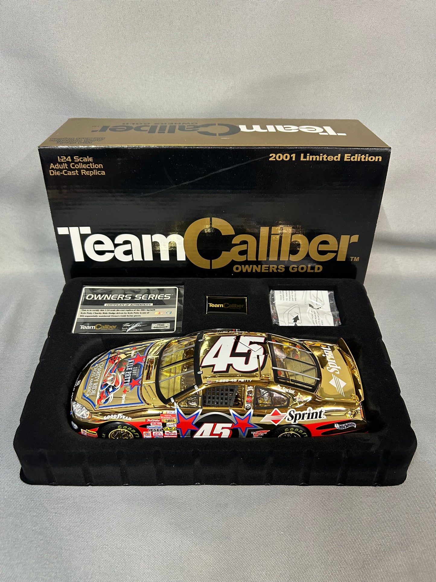 Kyle Petty #45 2001 Sprint Charity Ride Owners Gold Nascar Diecast DIN 1