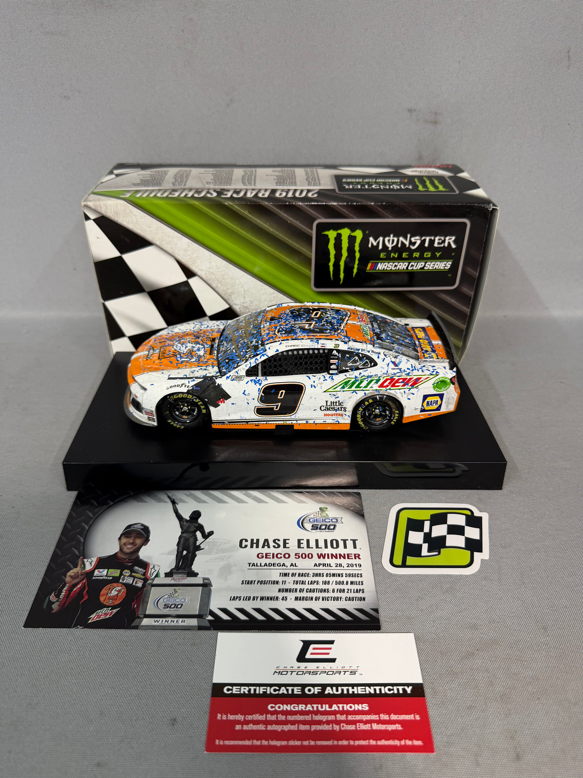 Chase Elliott #9 2019 Talladega Win Little Caesars Mountain Dew Nascar Autographed Diecast