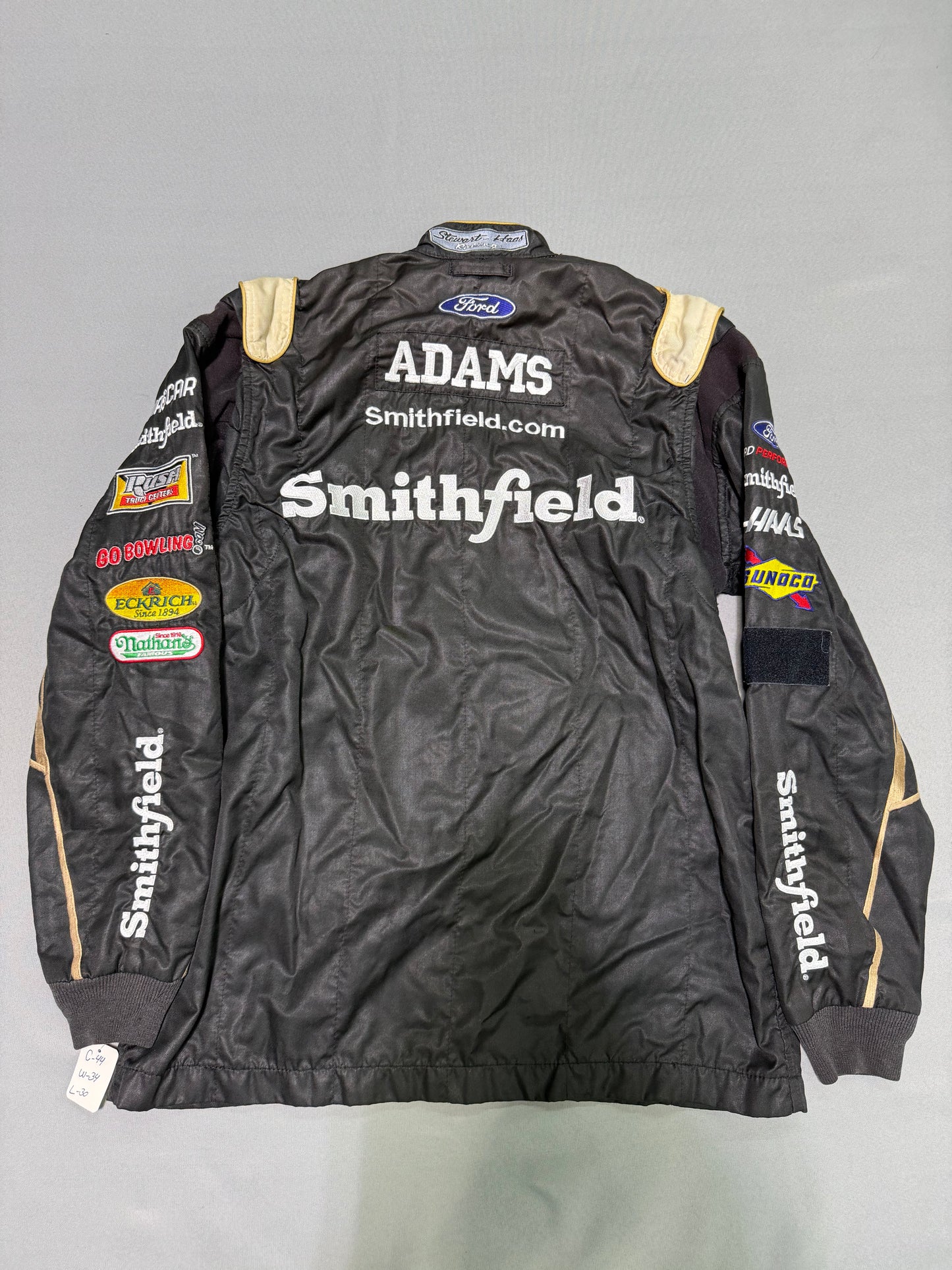 Aric Almirola #10 Smithfield Nascar 2 Piece Crew Firesuit C-44 W-34 L-30