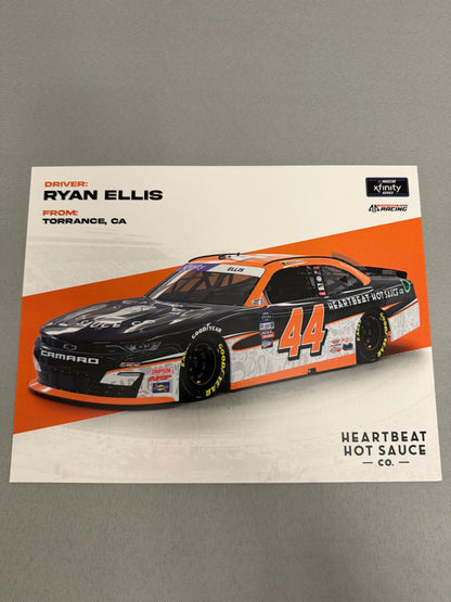 Ryan Ellis #44 2022 Heartbeat Hot Sauce Nascar Hero Card