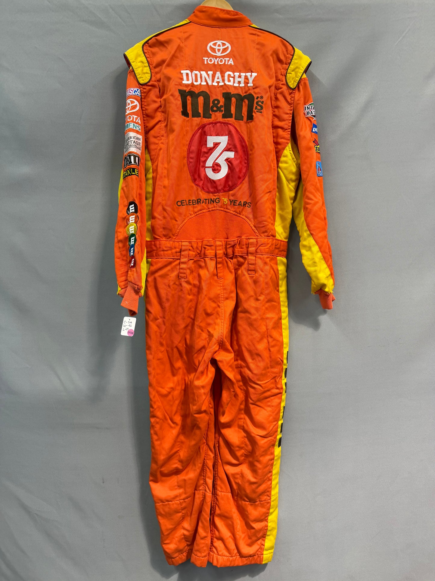 Kyle Busch #18 2016 M&M’s 75 Years Nascar Crew Firesuit C-54 W-42 L-28
