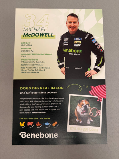 Michael McDowell #34 2024 Benebone Nascar Hero Card
