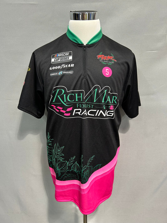 Garrett Smithley Rich Mar Florist Nascar Crew Shirt Size Large