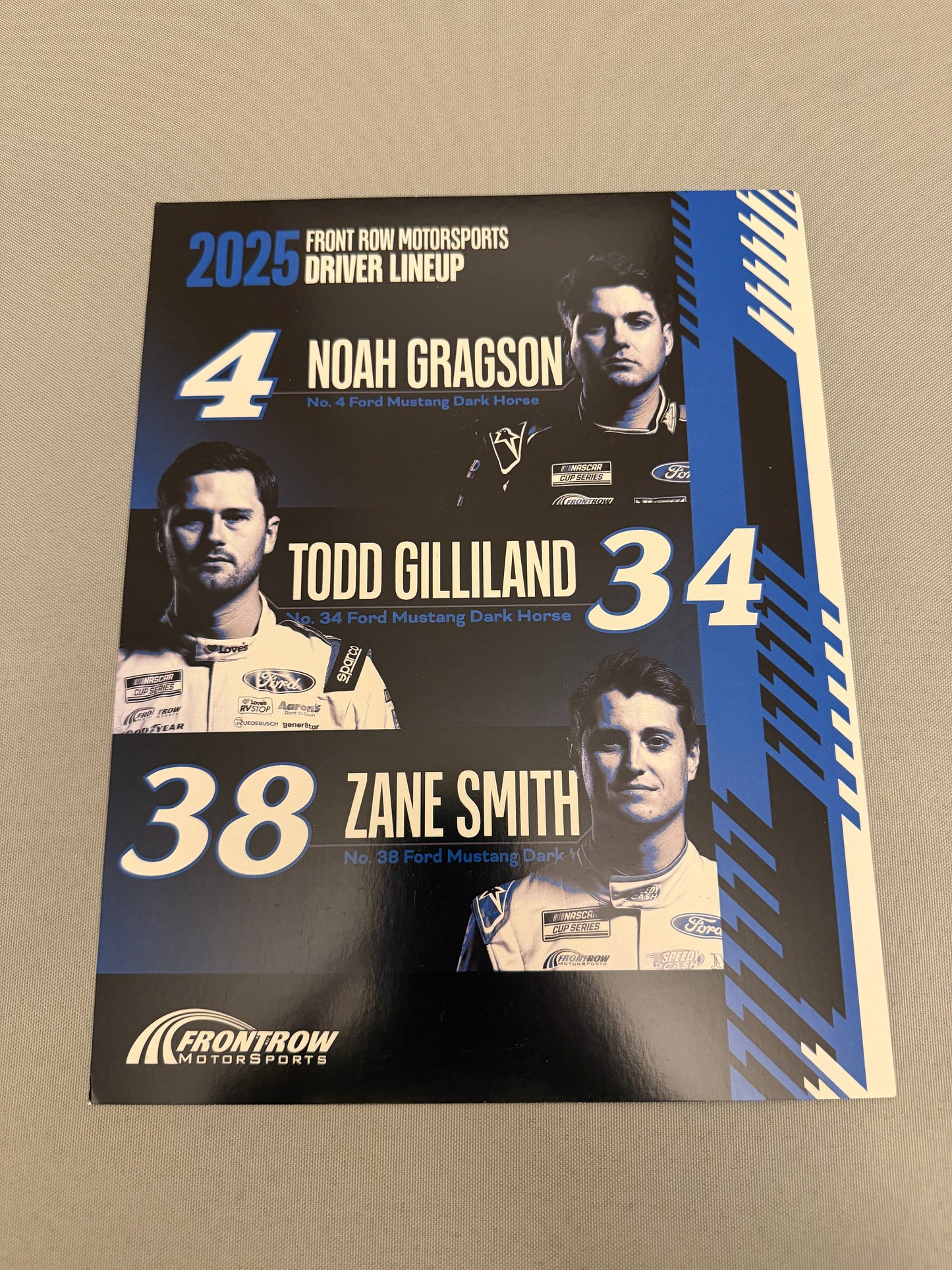 Front Row Motorsports 2025 Driver Lineup Nascar Hero Card