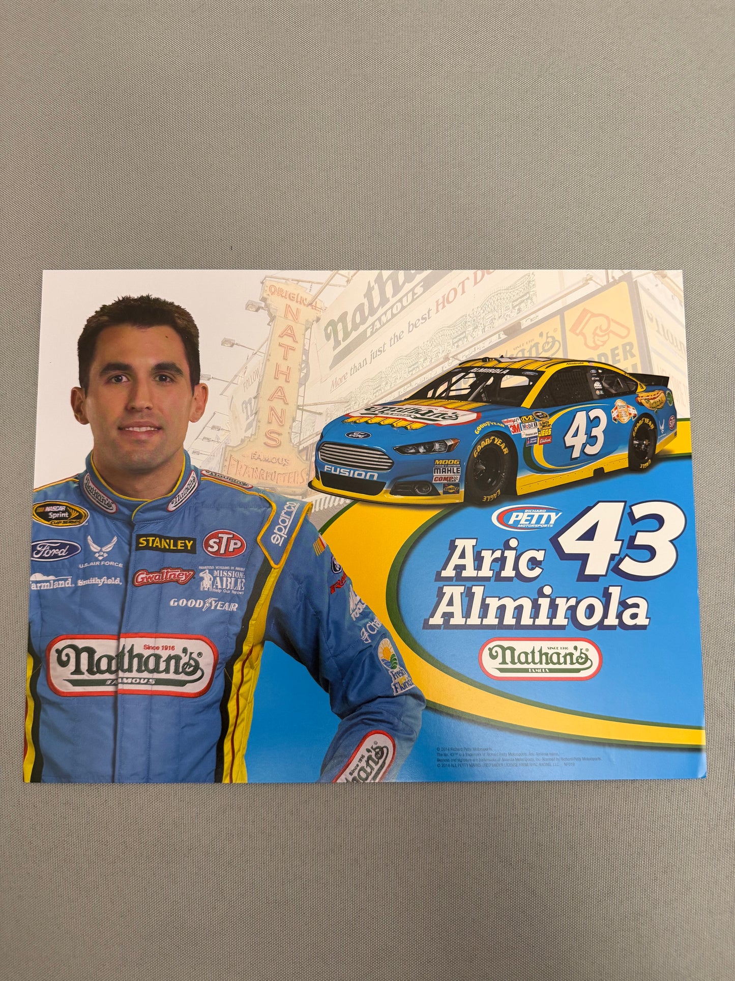 Aric Almirola #43 2014 Eckrich Farms Nascar Hero Card