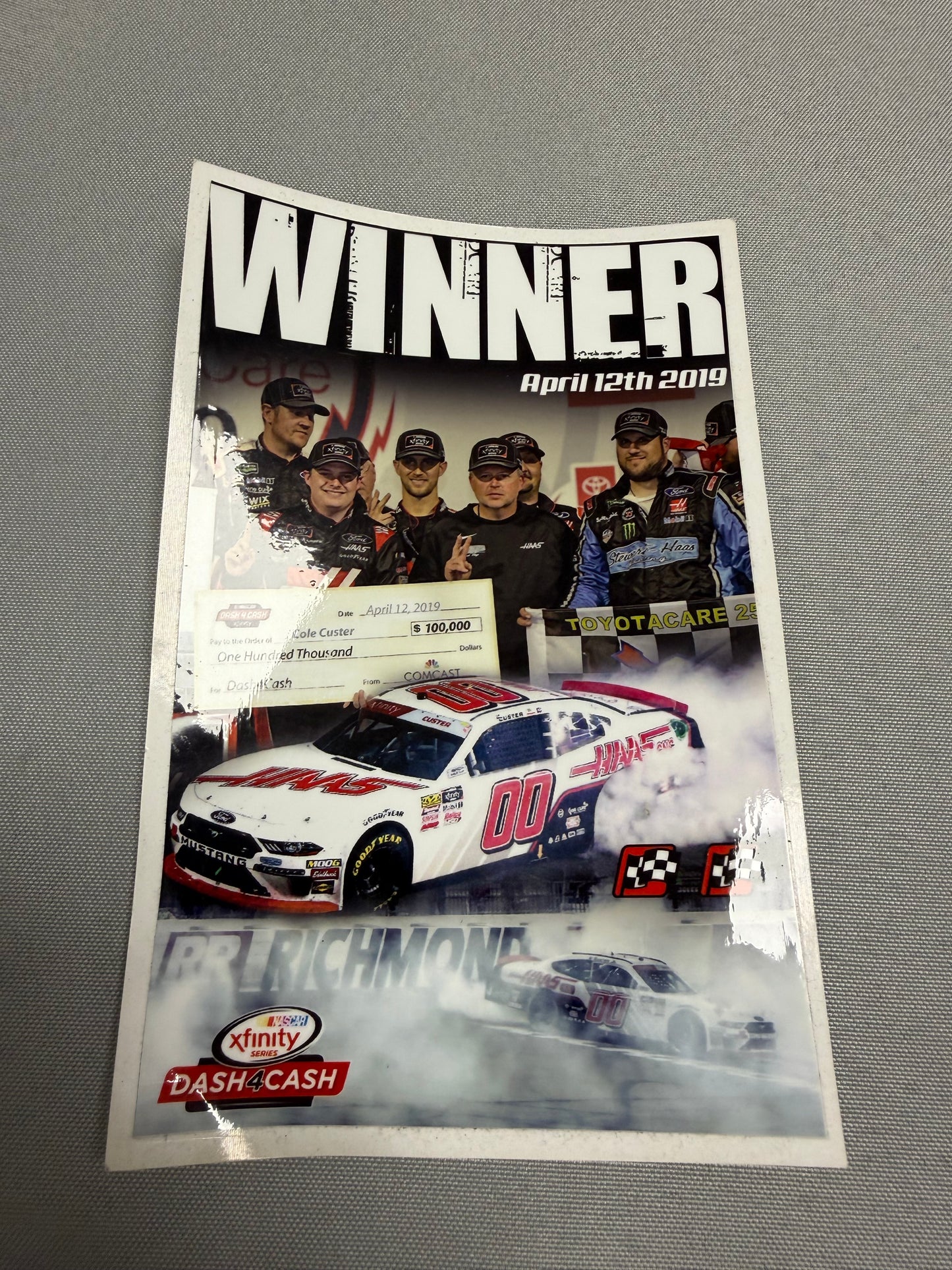 Cole Custer #00 2019 Richmond Win Nascar Team Issued Decal