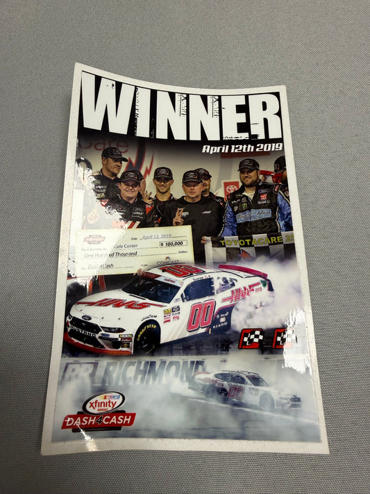 Cole Custer #00 2019 Richmond Win Nascar Team Issued Decal
