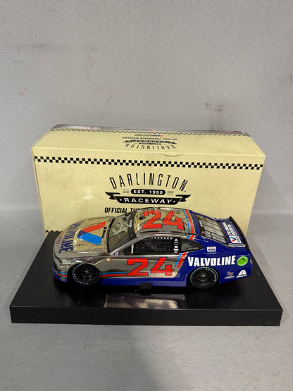 William Byron #24 2021 Valvoline Throwback Color Chrome Nascar Autographed Diecast