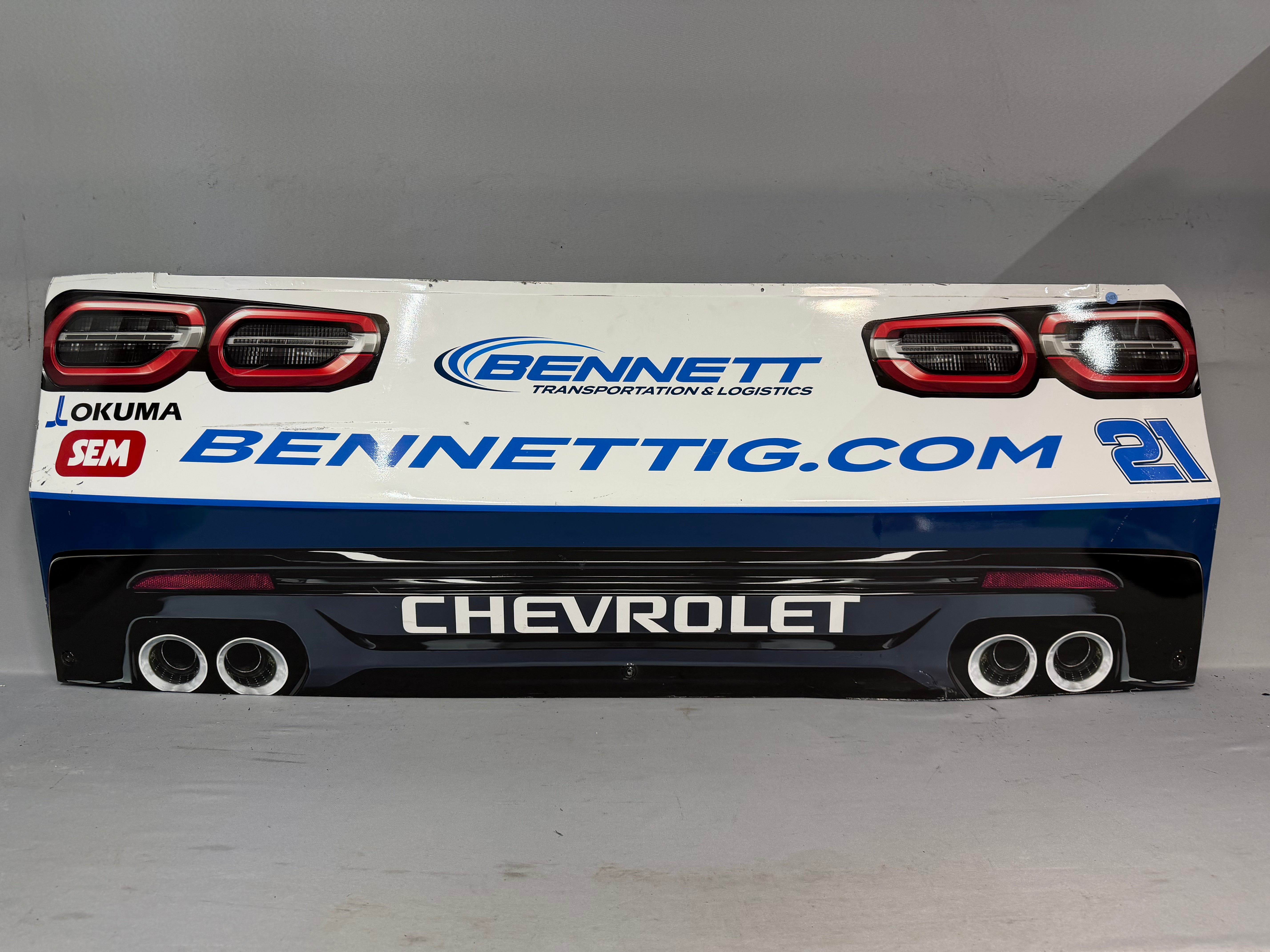 Austin Hill #21 2025 Bennett Transportation Nascar Rear Bumper – Race ...