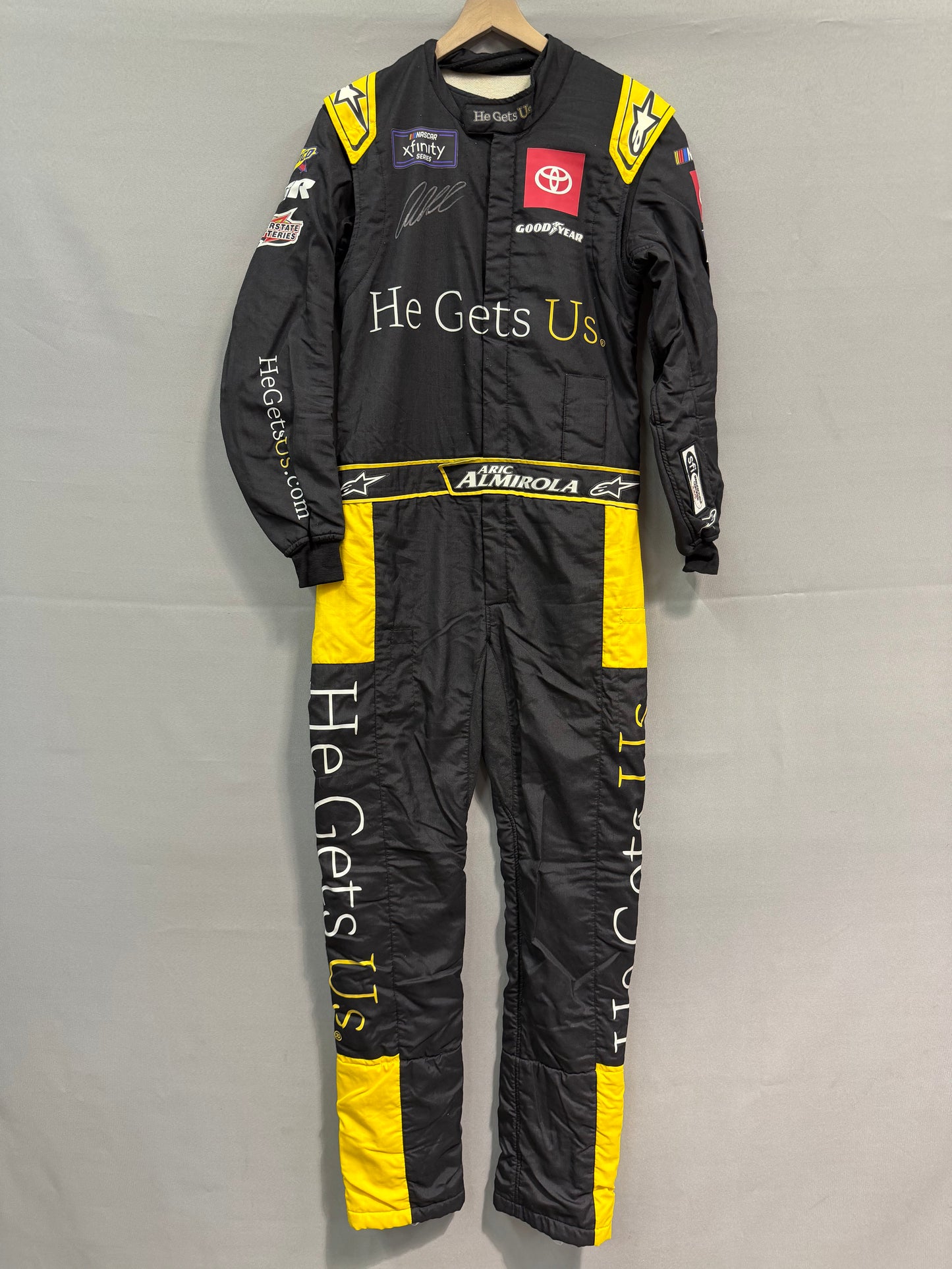 Aric Almirola #19 2024 He Gets Us Nascar Autographed Driver Firesuit