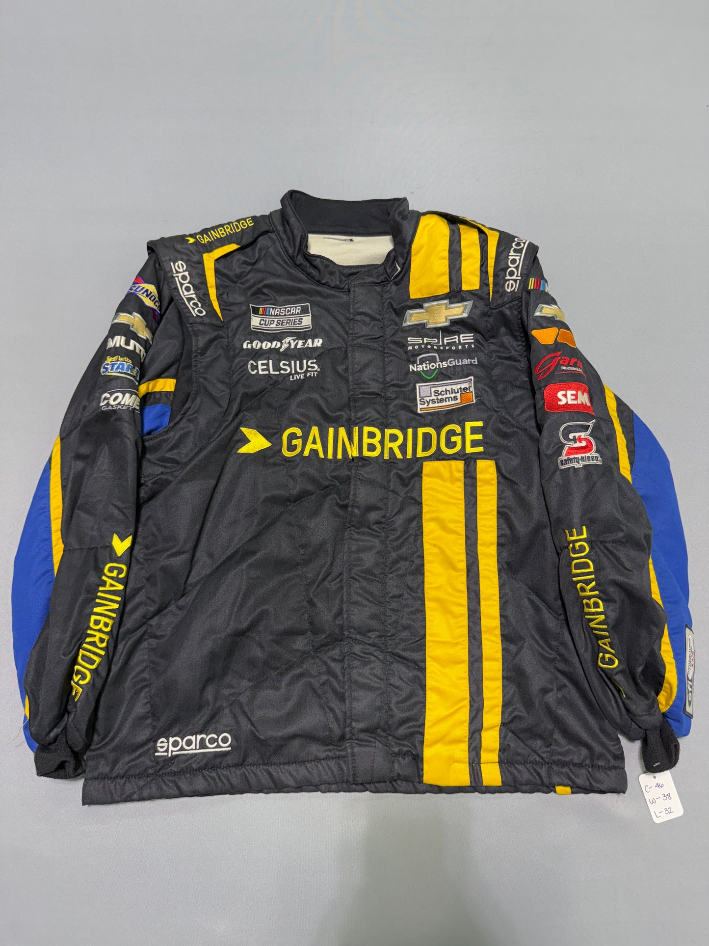 Corey Lajoie #7 2024 Gainbridge Nascar 2 Piece Crew Firesuit C-46 W-38 L-32