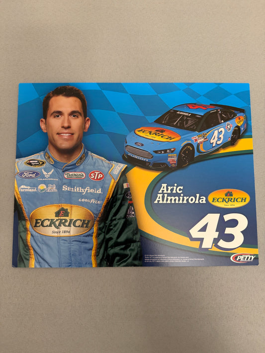 Aric Almirola #43 2015 Eckrich Farms Nascar Hero Card