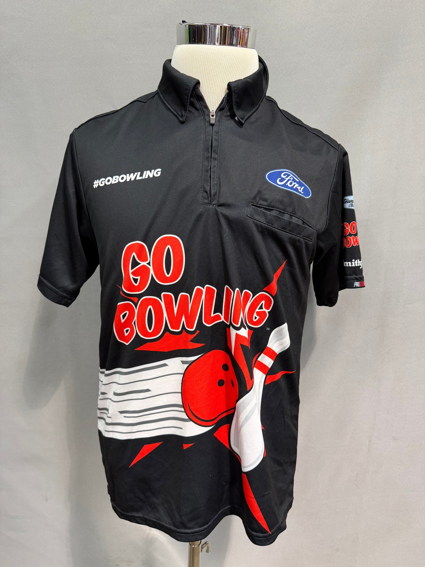 Aric Almirola #10 2023 Go Bowling Nascar Crew Shirt Size Small