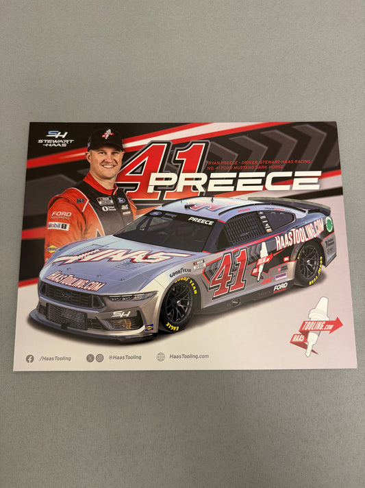 Ryan Preece #41 2024 Haas Tooling Nascar Hero Card