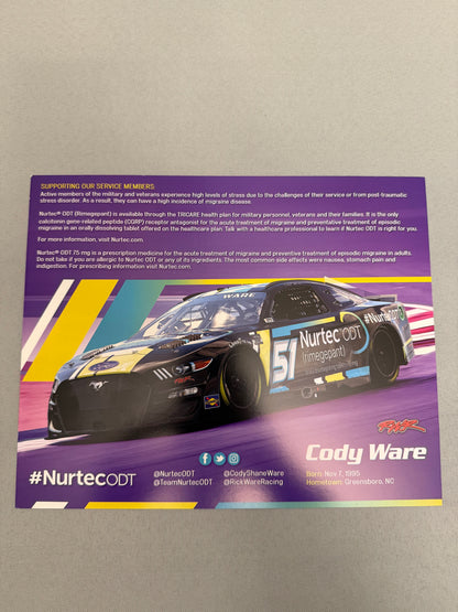 Cody Ware #52 2022 Nurtec Nascar Hero Card