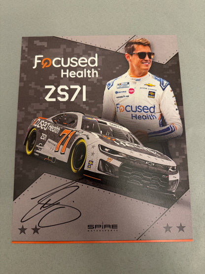 Zane Smith #71 2024 Charlotte Focused Health Autographed Nascar Hero Card