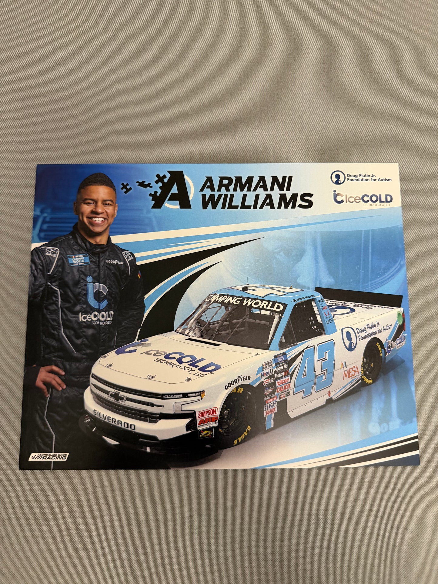 Armani Williams #43 Ice Cold Nascar Hero Card