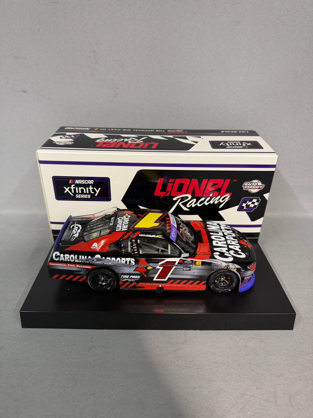 Sam Mayer #1 2024 Texas Win Carolina Carports Nascar Autographed Diecast