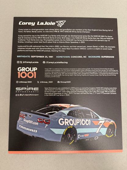 Corey Lajoie #7 2024 Group 1001 Nascar Hero Card