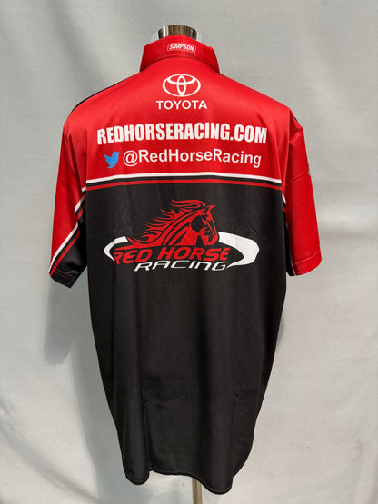 Timothy Peters #17 Red Horse Racing Nascar Crew Shirt Size XL