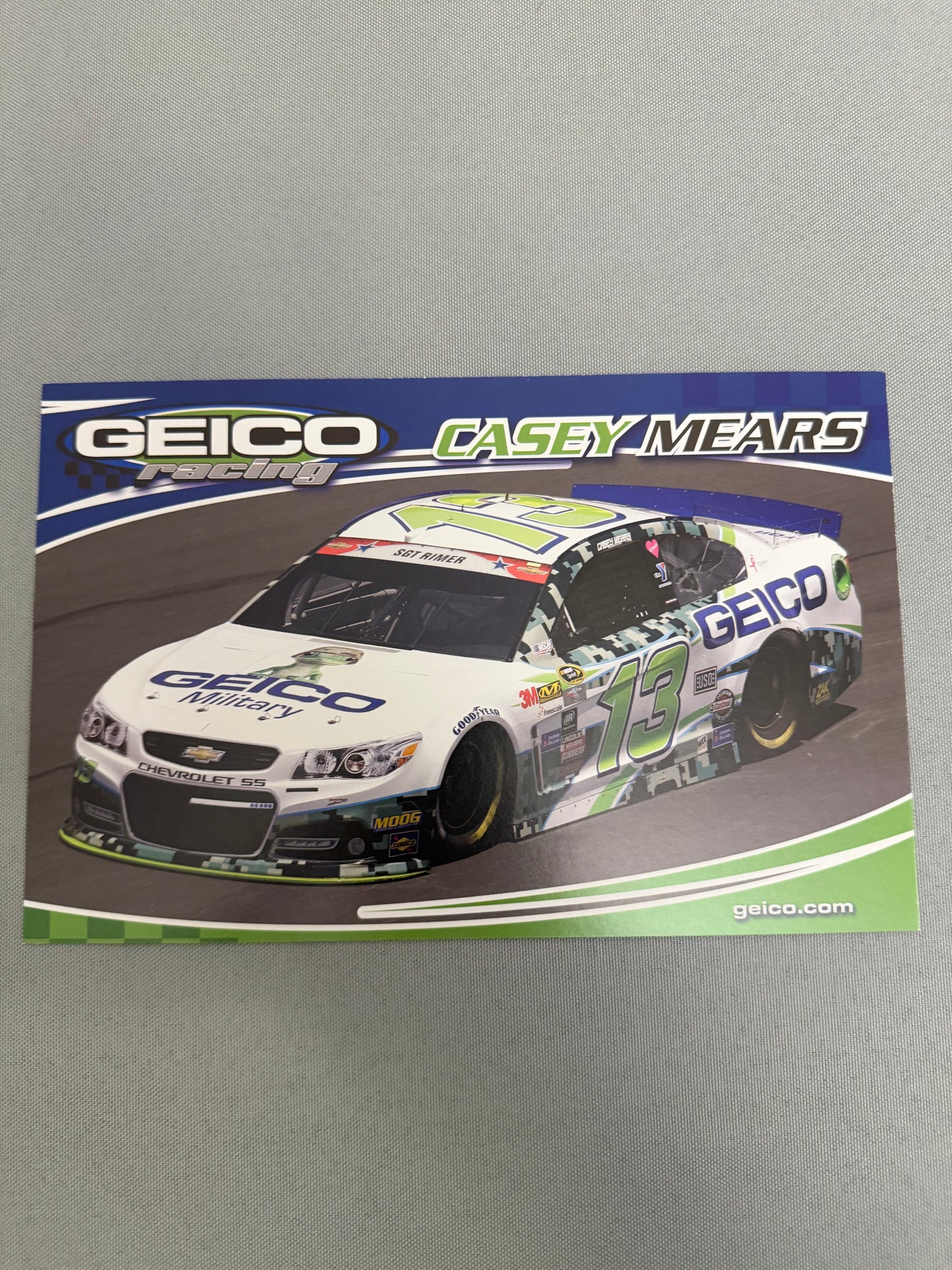 Casey Mears #13 2015 Geico Nascar Hero Card
