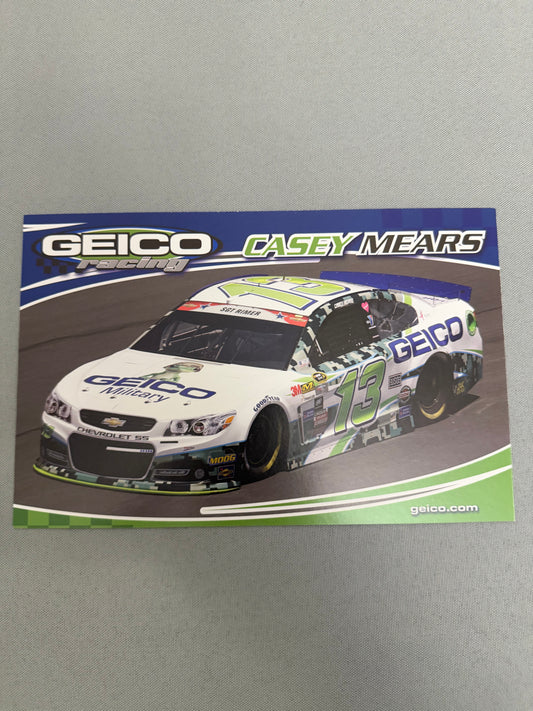 Casey Mears #13 2015 Geico Nascar Hero Card