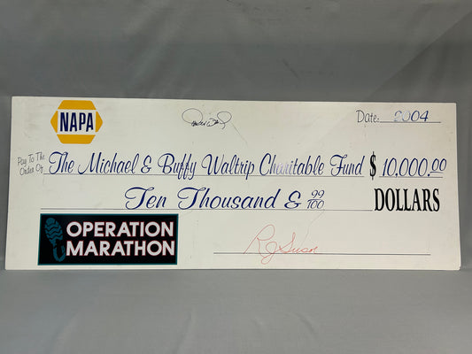 Michael Waltrip Charitable Fund Nascar Check