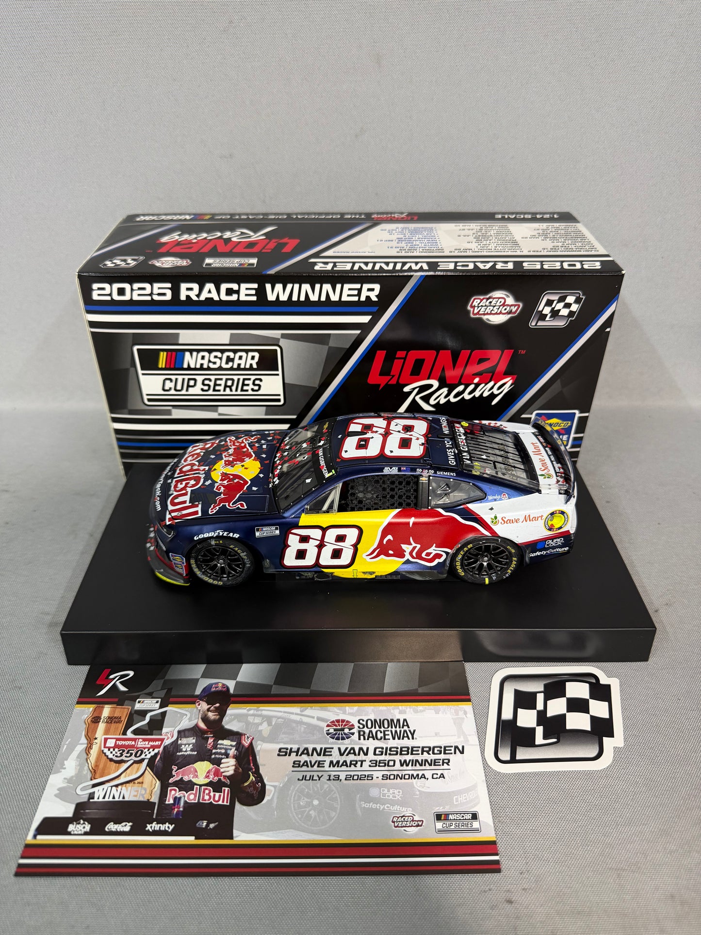 Shane Van Gisbergen #88 2025 Sonoma Win Redbull Liquid Color Nascar Diecast