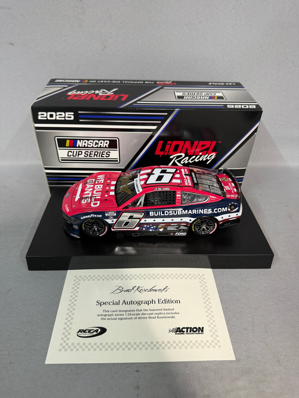 Brad Keselowski #6 2025 Build Submarines Salutes Nascar Autographed Diecast