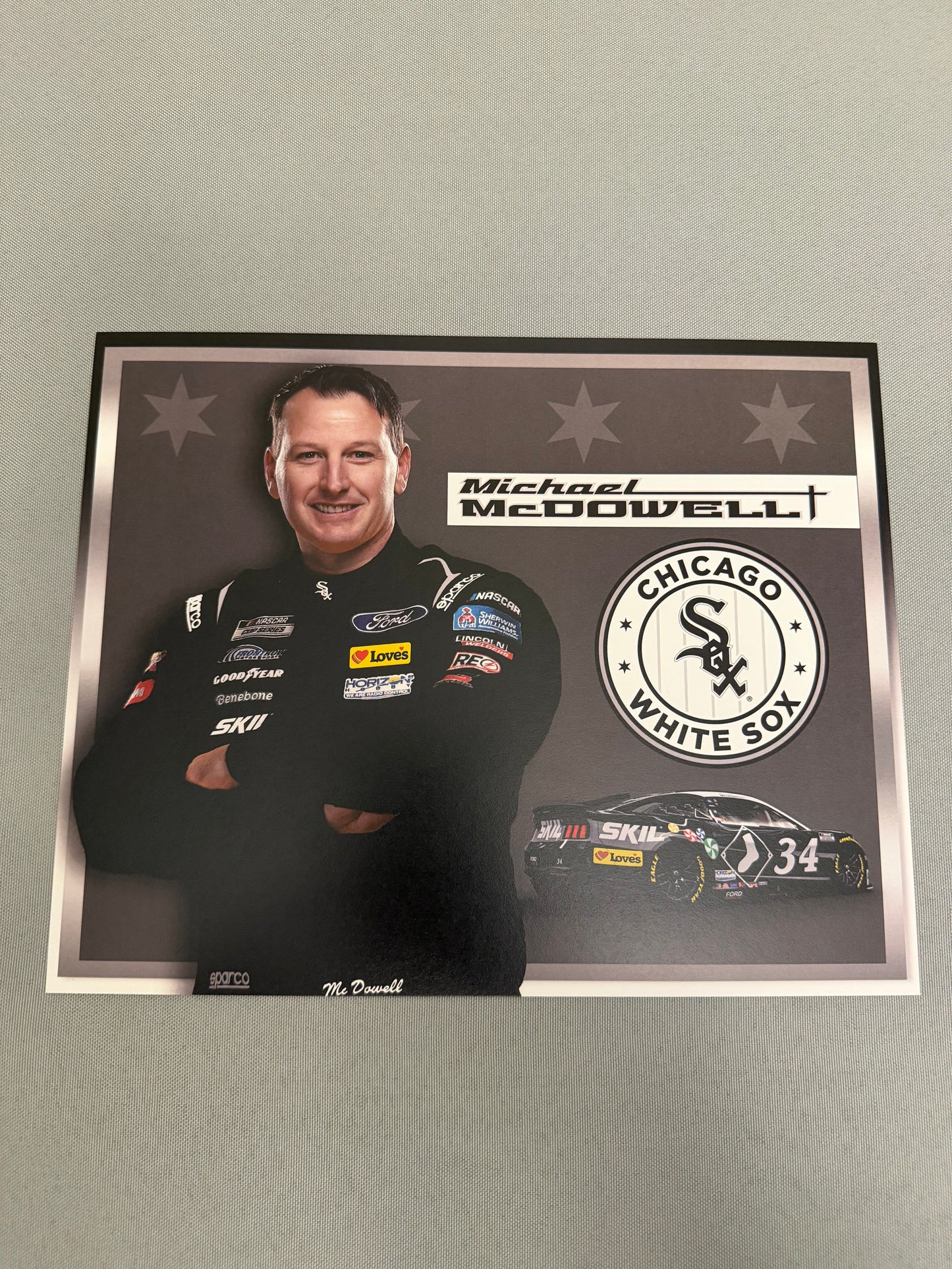 Michael McDowell #34 2024 Chicago White Sox Nascar Hero Card