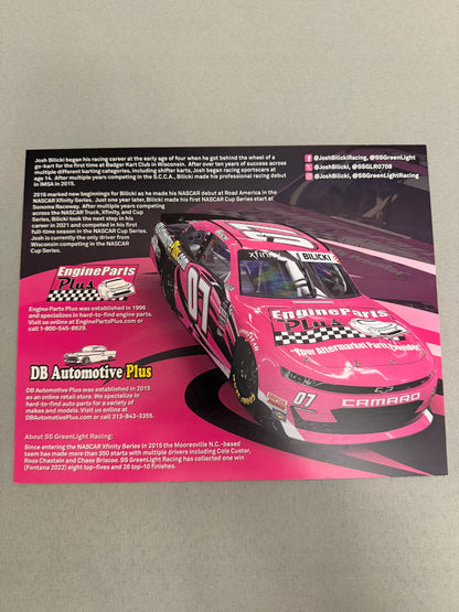 Josh Bilicki #07 2023 Engine Parts Plus Nascar Hero Card