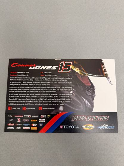 Connor Jones #15 2022 Jones Utilities Nascar Hero Card