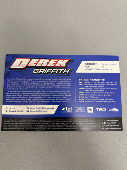 Derek Griffith #26 2022 Hudson Speedway Nascar Hero Card