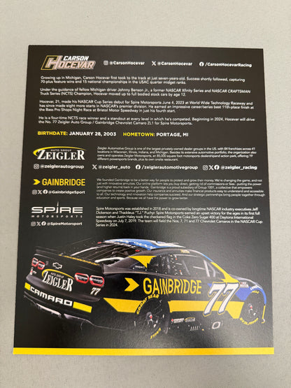Carson Hocevar #77 2024 Ziegler Gainbridge Nascar Hero Card