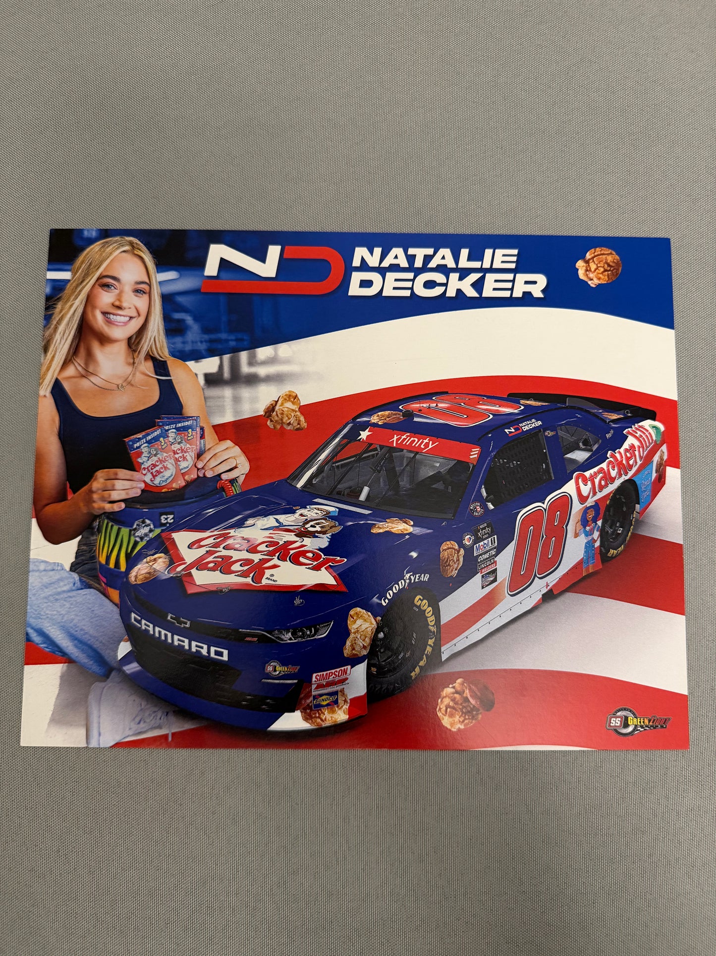 Natalie Decker #08 2023 Cracker Jack Nascar Hero Card
