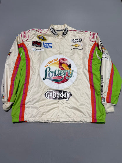 Danica Patrick #10 2014 Florida Lottery Go Daddy Nascar Crew Firesuit C-48 W-38 L-30