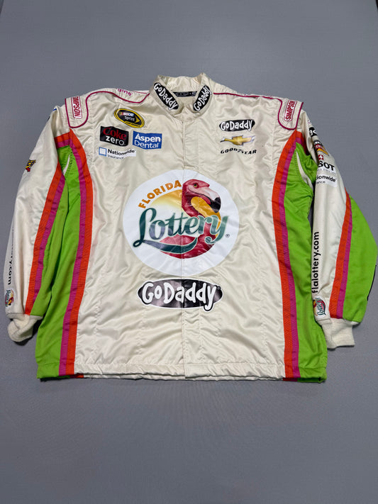 Danica Patrick #10 2014 Florida Lottery Go Daddy Nascar Crew Firesuit C-48 W-38 L-30