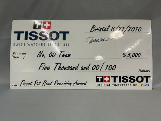 David Reutimann #00 2010 Bristol Tissot Pit Road Precision Nascar Check