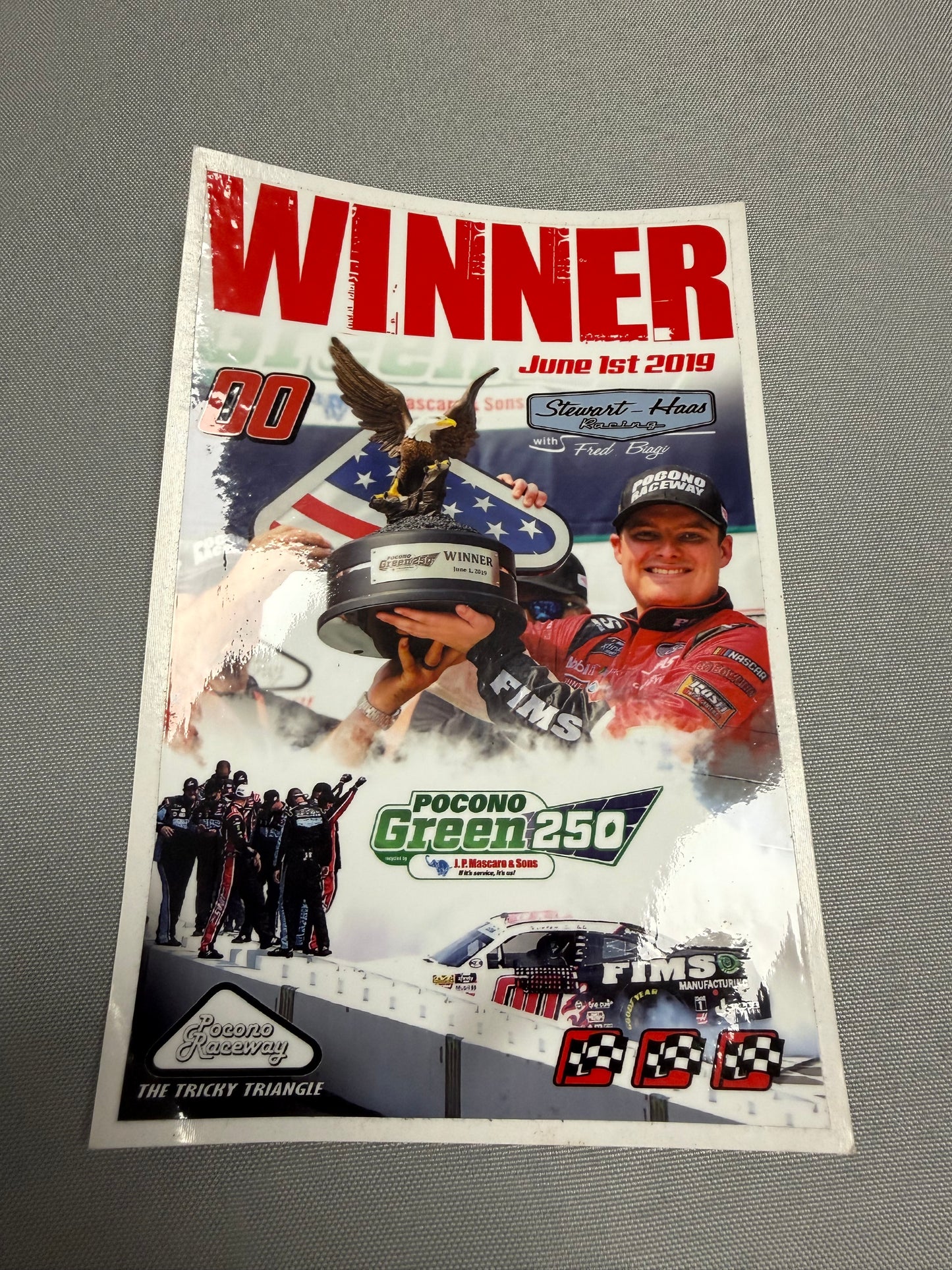 Cole Custer #00 2019 Pocono Win Nascar Team Issued Decal